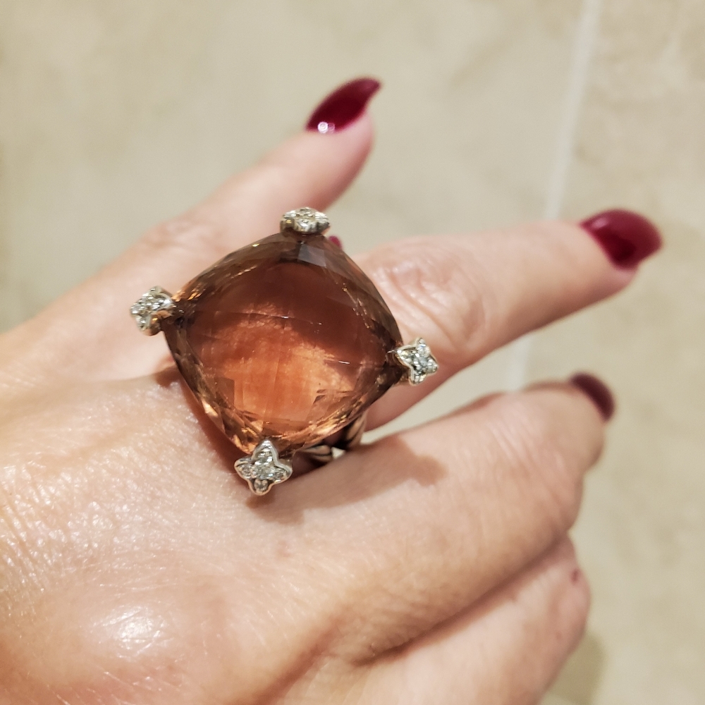 SOLD❣️David Yurman-  Morganite & Diamond Ring - Picture 4 of 9
